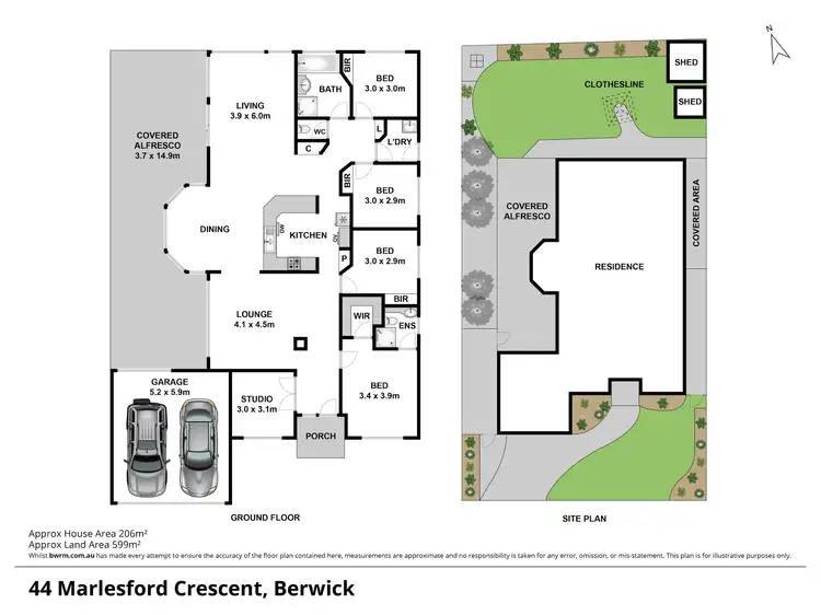 Floorplan of Homely house listing, 44 Marlesford Crescent, Berwick VIC 3806