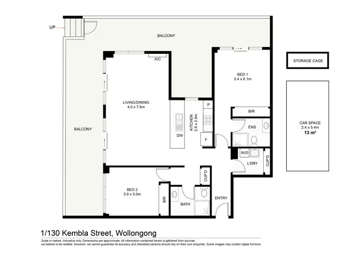 Floorplan of Homely apartment listing, 1/130 Kembla Street, Wollongong NSW 2500
