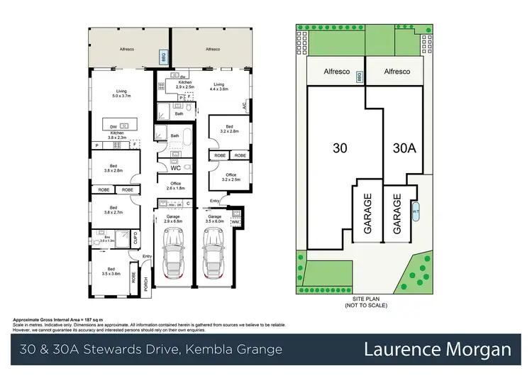Floorplan of Homely semi-detached listing, 30 & 30a Stewards Drive, Kembla Grange NSW 2526