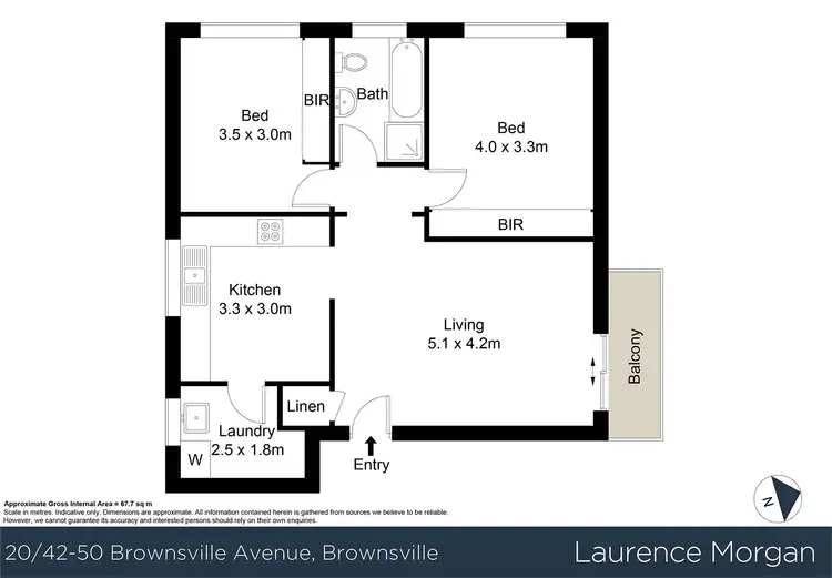 Floorplan of Homely apartment listing, 20/42-50 Brownsville Avenue, Brownsville NSW 2530