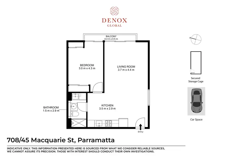 Floorplan of Homely apartment listing, 708/45 Macquarie Street, Parramatta NSW 2150