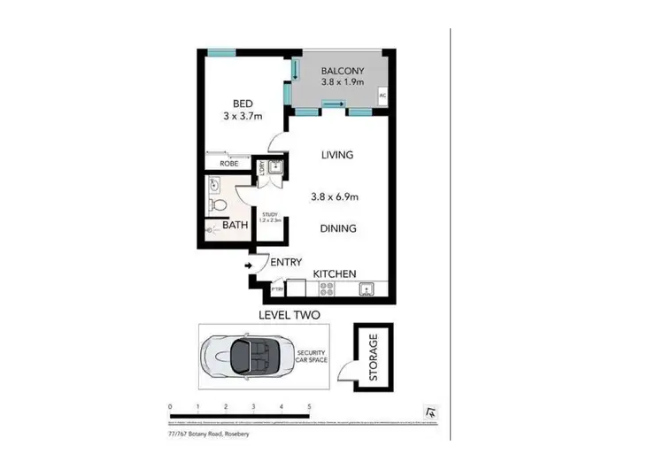 Floorplan of Homely apartment listing, 77/767 Botany Road, Rosebery NSW 2018
