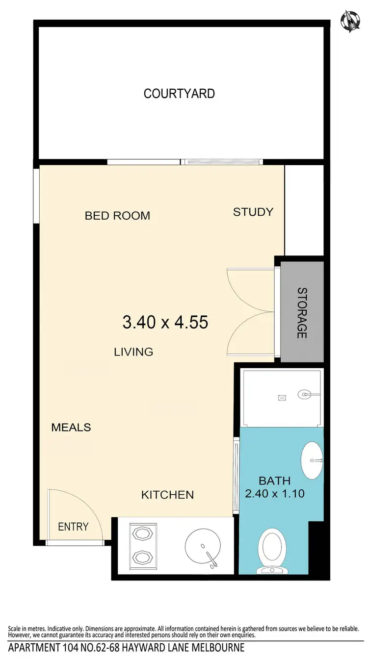 Floorplan of Homely studio listing, 4/62-68 Hayward Lane, Melbourne VIC 3000