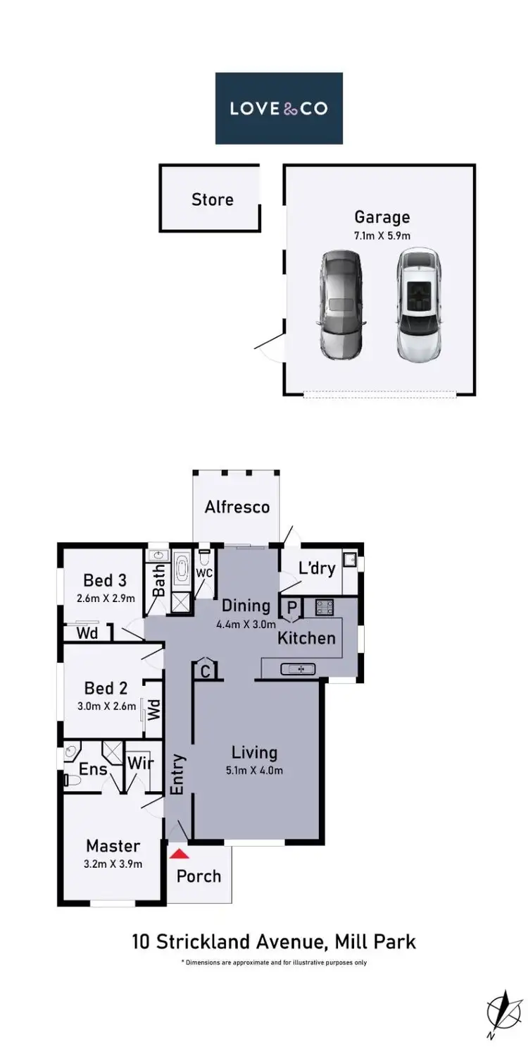 Floorplan of Homely house listing, 10 Strickland Avenue, Mill Park VIC 3082