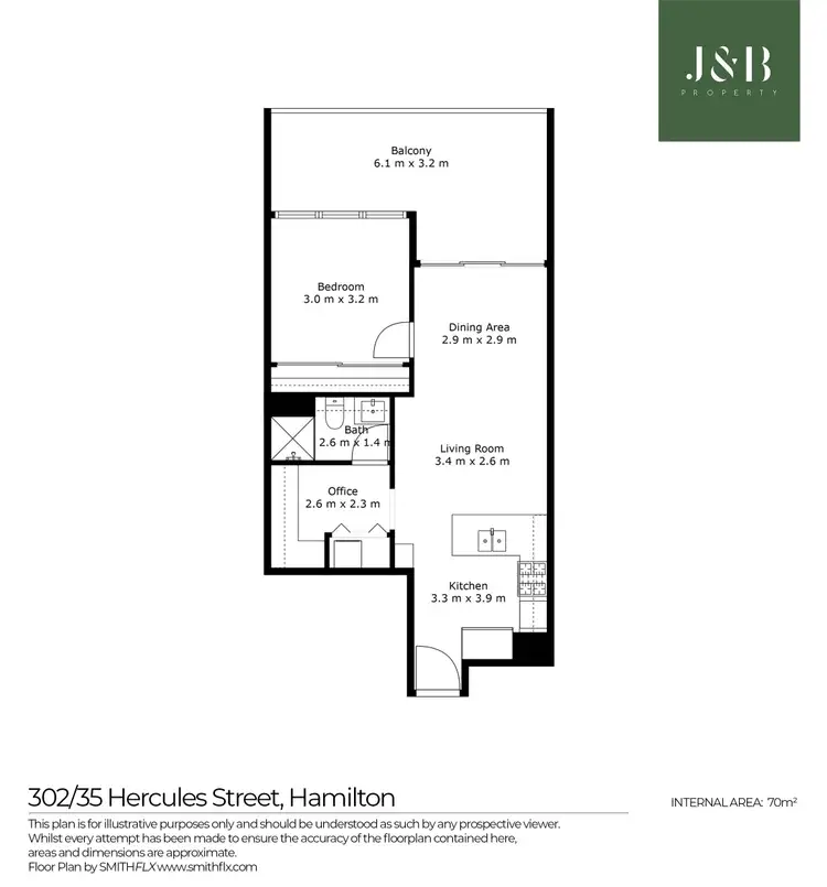 Floorplan of Homely apartment listing, 302/35 Hercules Street, Hamilton QLD 4007
