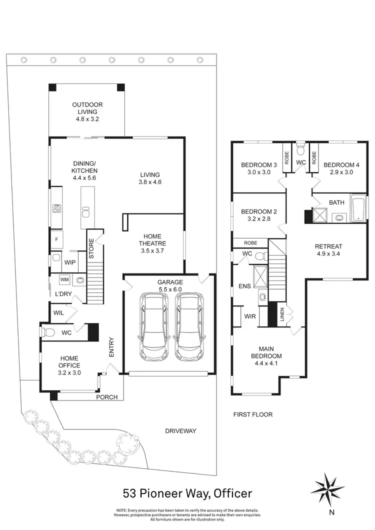 Floorplan of Homely house listing, 53 Pioneer Way, Officer VIC 3809
