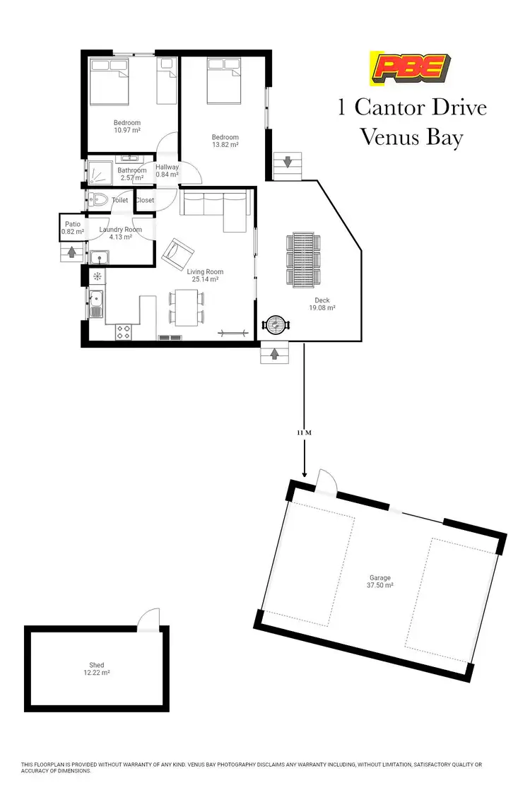 Floorplan of Homely house listing, 1 Cantor Drive, Venus Bay VIC 3956