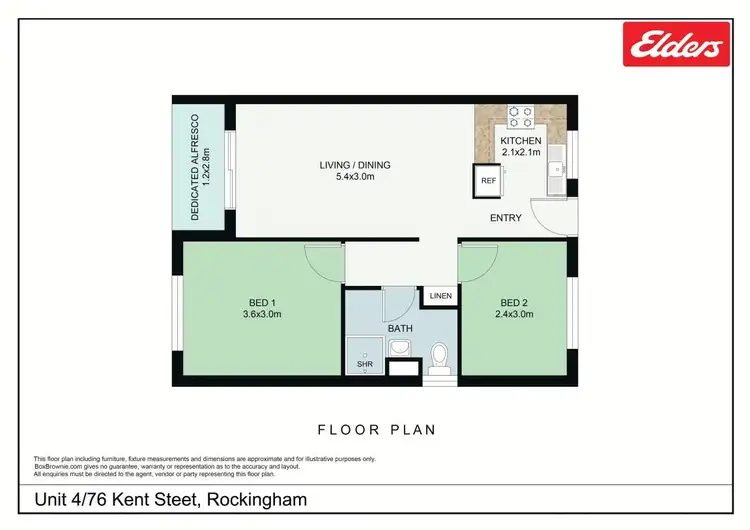 Floorplan of Homely unit listing, 4/76 Kent Street, Rockingham WA 6168