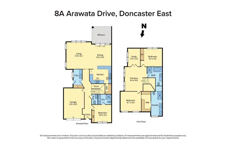 Floorplan of Homely townhouse listing, 8A Arawata Drive, Doncaster East VIC 3109