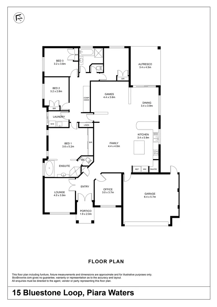 Floorplan of Homely house listing, 15 Bluestone Loop, Piara Waters WA 6112