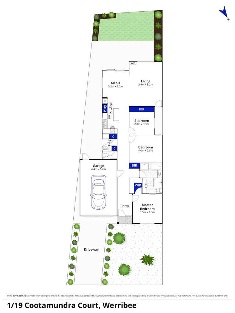 Floorplan of Homely unit listing, 1/19 Cootamundra Court, Werribee VIC 3030