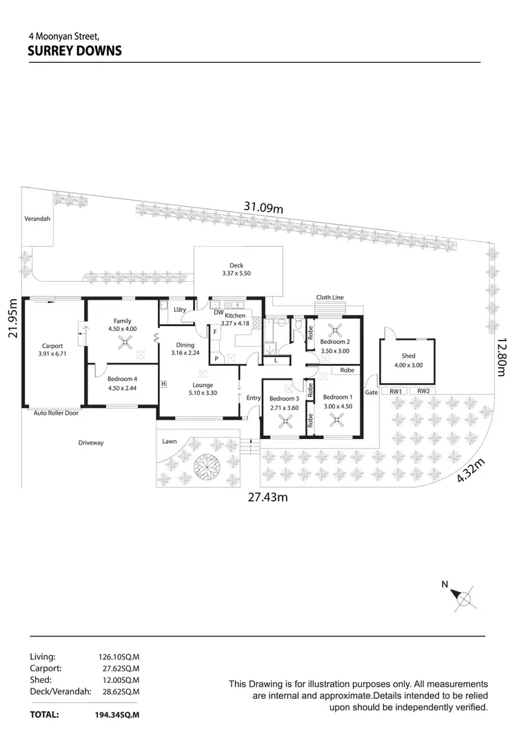 Floorplan of Homely house listing, 4 Moonyan Street, Surrey Downs SA 5126