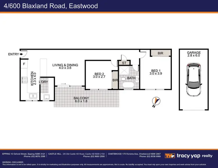 Floorplan of Homely unit listing, 4/600 Blaxland Road, Eastwood NSW 2122