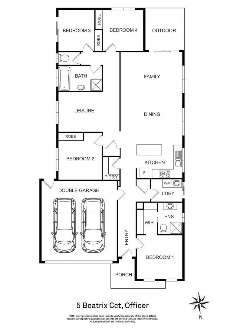 Floorplan of Homely house listing, 5 Beatrix Circuit, Officer VIC 3809