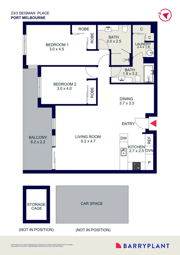 Floorplan of Homely unit listing, 23/3 Seisman Place, Port Melbourne VIC 3207