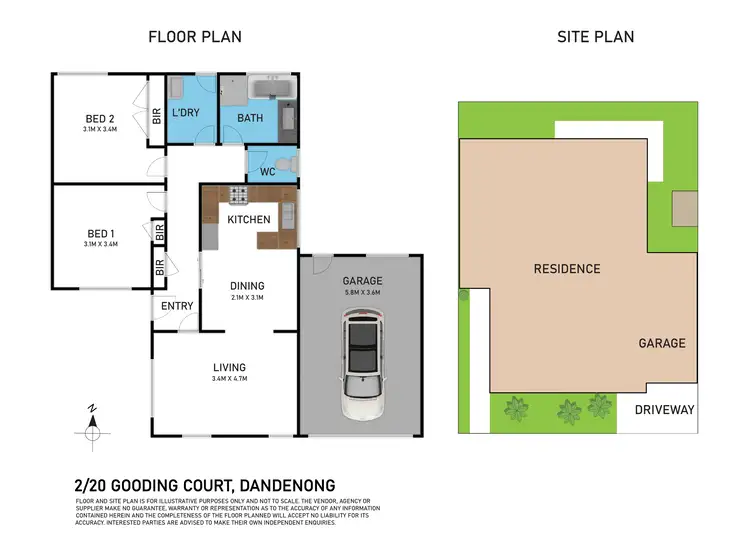 Floorplan of Homely unit listing, 2/20 Gooding Court, Dandenong VIC 3175