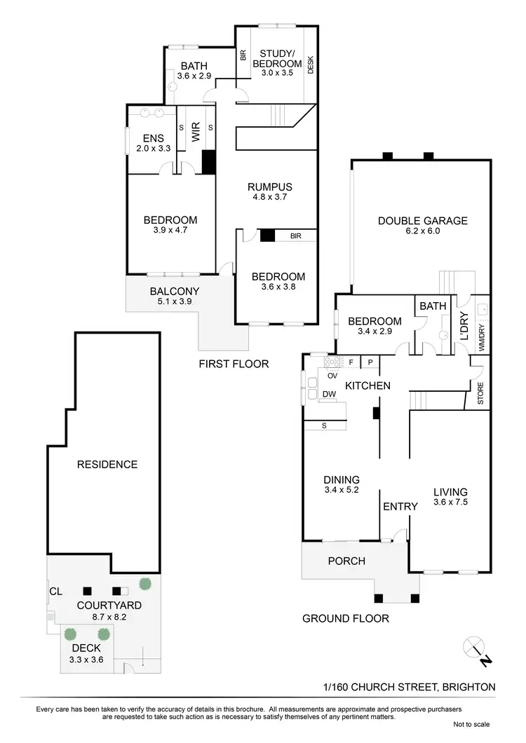 Floorplan of Homely townhouse listing, 1/160 Church Street, Brighton VIC 3186