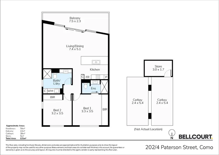 Floorplan of Homely apartment listing, 5/4 Paterson Street, Como WA 6152