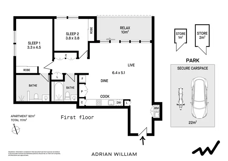 Floorplan of Homely apartment listing, 110/186B Victoria Road, Marrickville NSW 2204