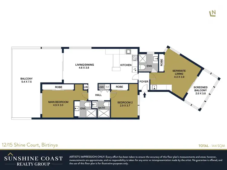 Floorplan of Homely apartment listing, 12/15 Shine Court, Birtinya QLD 4575