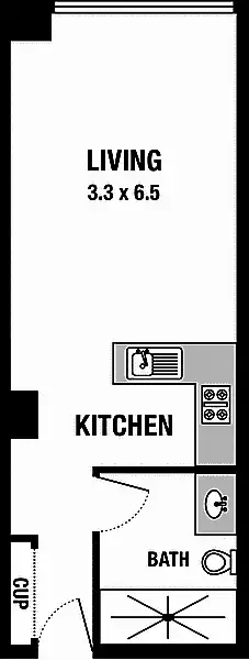 Floorplan of Homely studio listing, 920/408 Lonsdale Street, Melbourne VIC 3000