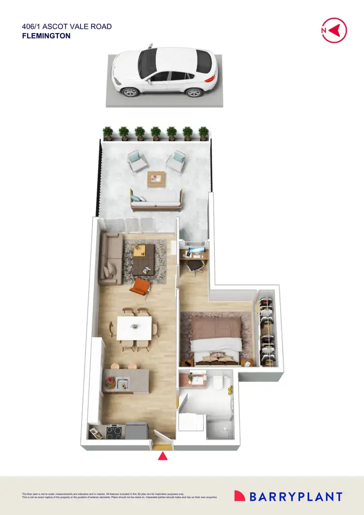 Floorplan of Homely apartment listing, 406/1 Ascot Vale Road, Flemington VIC 3031