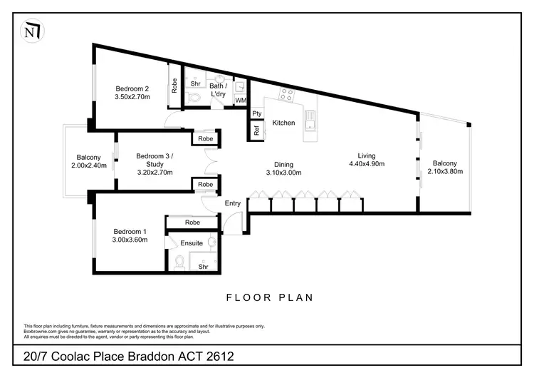 Floorplan of Homely apartment listing, 20/7 Coolac Place, Braddon ACT 2612