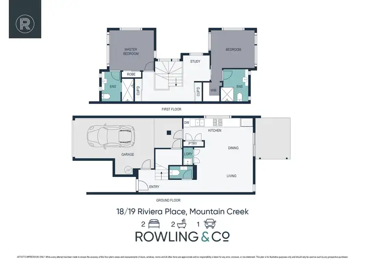 Floorplan of Homely townhouse listing, 18/19 Riviera Place, Mountain Creek QLD 4557