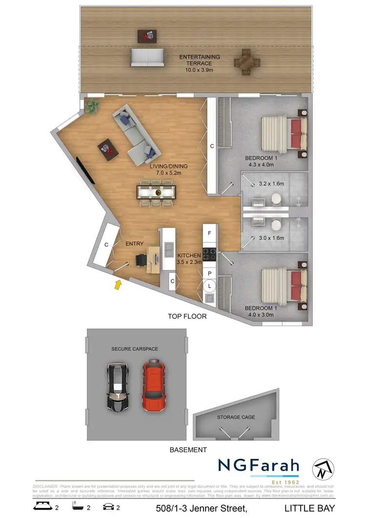 Floorplan of Homely apartment listing, 508/1-3 Jenner Street, Little Bay NSW 2036
