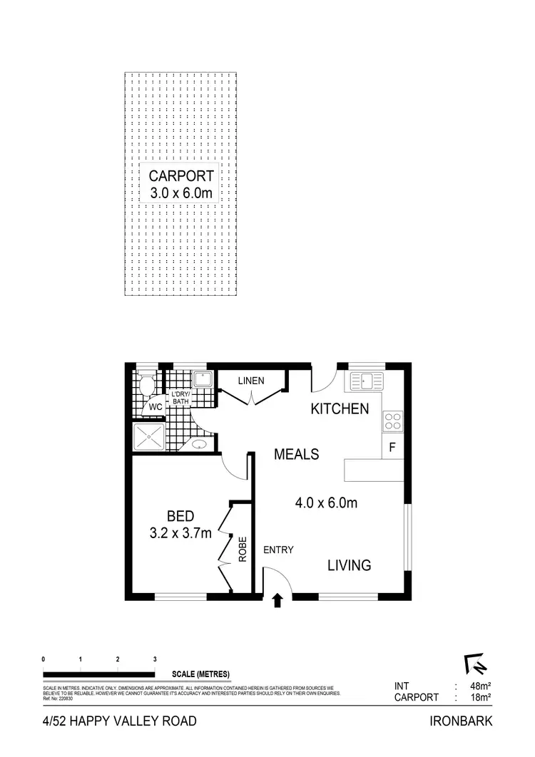 Floorplan of Homely unit listing, 4/52 Happy Valley Road, Ironbark VIC 3550