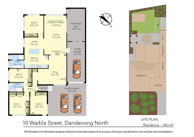 Floorplan of Homely house listing, 10 Warbla Street, Dandenong North VIC 3175