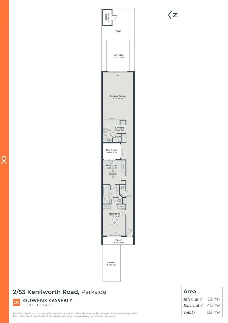 Floorplan of Homely semi-detached listing, 2/53 Kenilworth Road, Parkside SA 5063