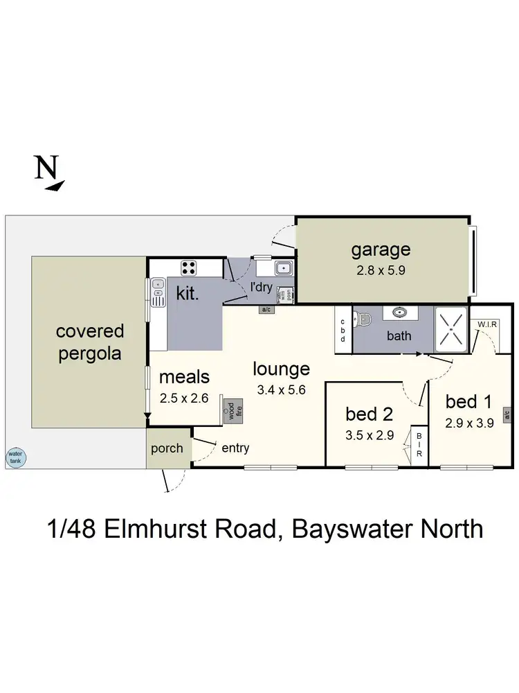 Floorplan of Homely unit listing, 1/48 Elmhurst Road, Bayswater North VIC 3153
