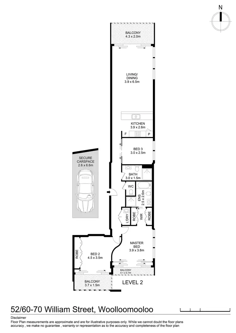 Floorplan of Homely unit listing, 52/60-70 William Street, Woolloomooloo NSW 2011
