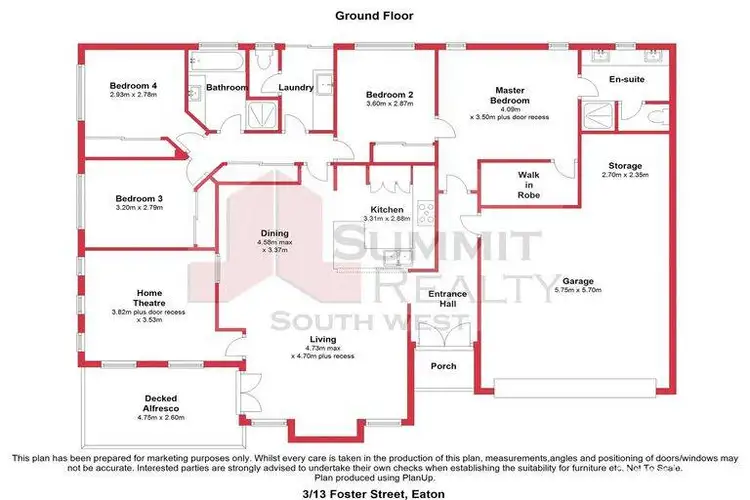 Floorplan of Homely unit listing, 3/13 Foster Street, Eaton WA 6232