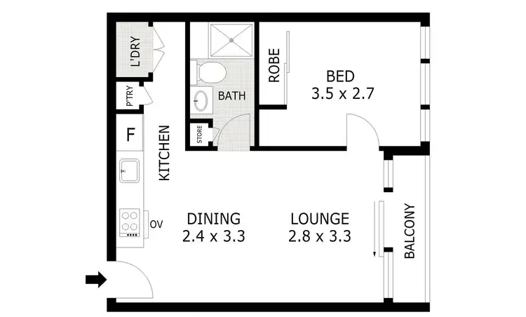 Floorplan of Homely apartment listing, 515/33 MacKenzie Street, Melbourne VIC 3000