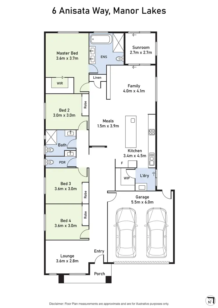 Floorplan of Homely house listing, 6 Anisata Way, Manor Lakes VIC 3024