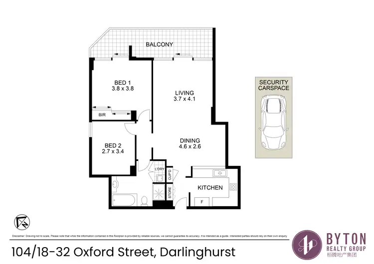Floorplan of Homely apartment listing, Level 10/104/18-32 Oxford Street, Darlinghurst NSW 2010