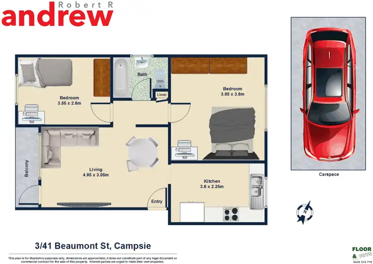 Floorplan of Homely unit listing, 3/41 Beaumont Street, Campsie NSW 2194