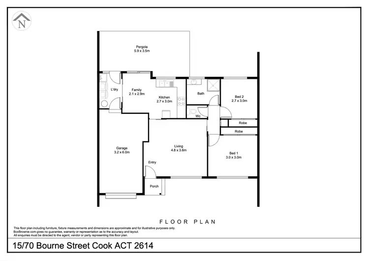 Floorplan of Homely townhouse listing, 15/70 Bourne Street, Cook ACT 2614