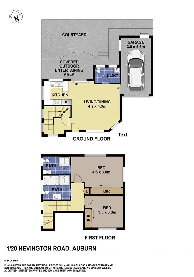 Floorplan of Homely townhouse listing, 1/20 Hevington Road, Auburn NSW 2144