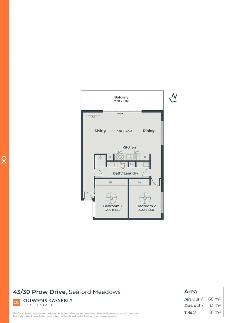 Floorplan of Homely unit listing, 43/30 Prow Drive, Seaford Meadows SA 5169