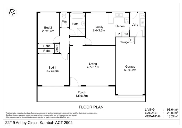 Floorplan of Homely townhouse listing, 22/19 Ashby Circuit, Kambah ACT 2902