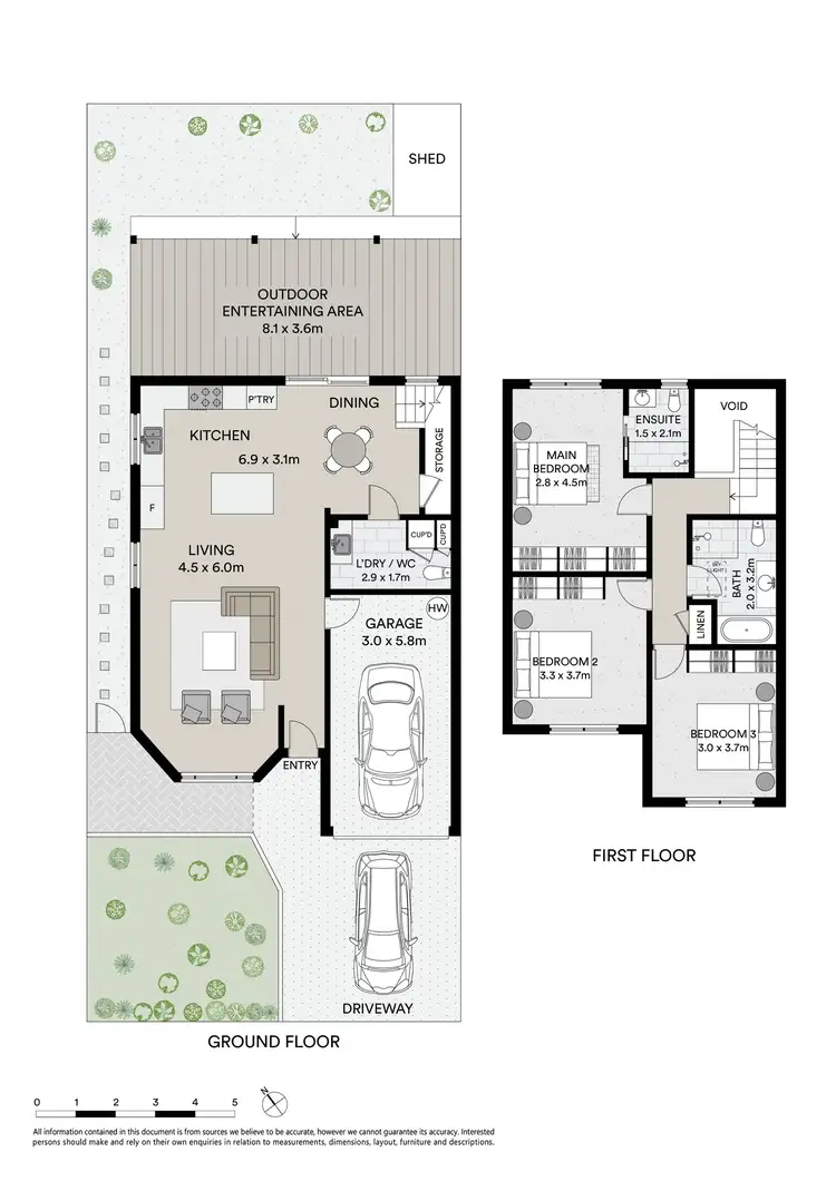 Floorplan of Homely semi-detached listing, 1/65 Wyralla Road, Miranda NSW 2228