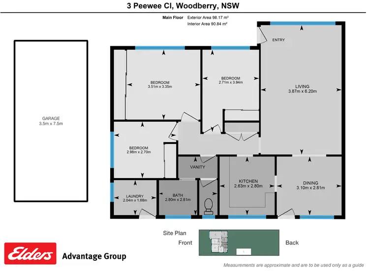 Floorplan of Homely house listing, 3 Peewee Close, Woodberry NSW 2322
