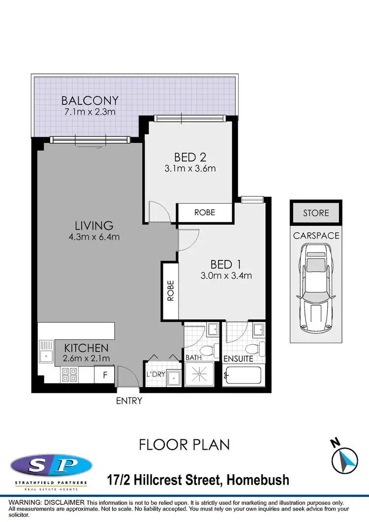 Floorplan of Homely apartment listing, 17/2-6 Hillcrest Street, Homebush NSW 2140