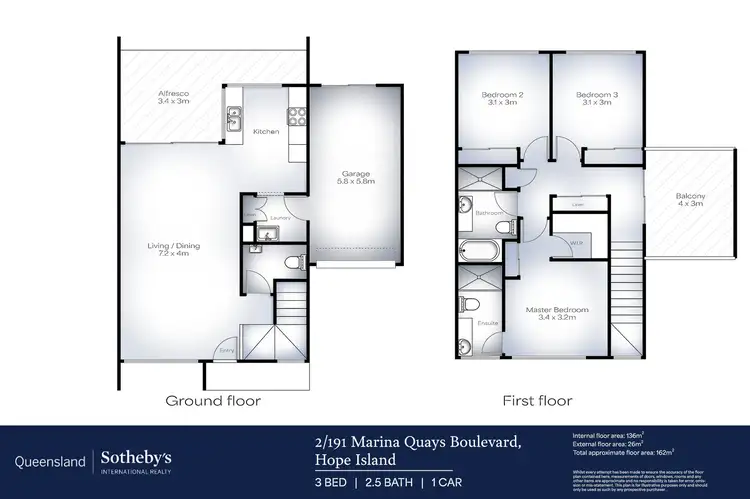 Floorplan of Homely townhouse listing, 2/191 Marina Quays Boulevard, Hope Island QLD 4212