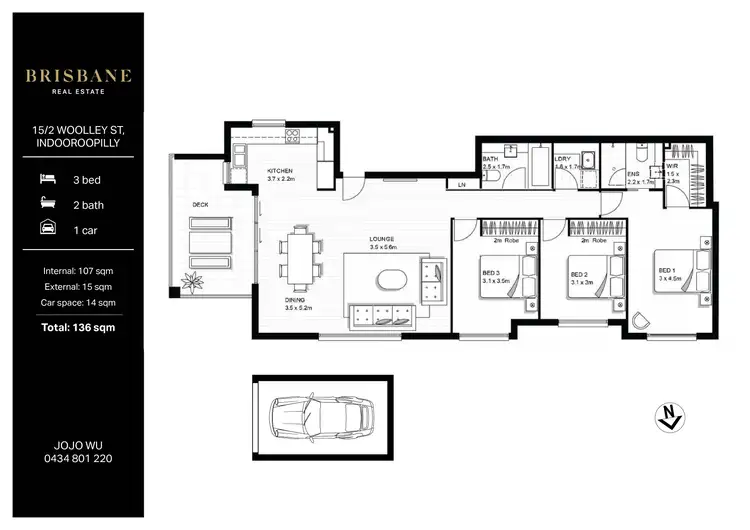 Floorplan of Homely apartment listing, 15/2 Woolley Street, Indooroopilly QLD 4068