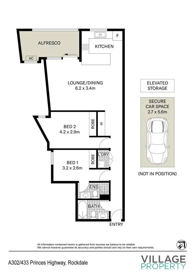 Floorplan of Homely apartment listing, A302/433 Princes Highway, Rockdale NSW 2216
