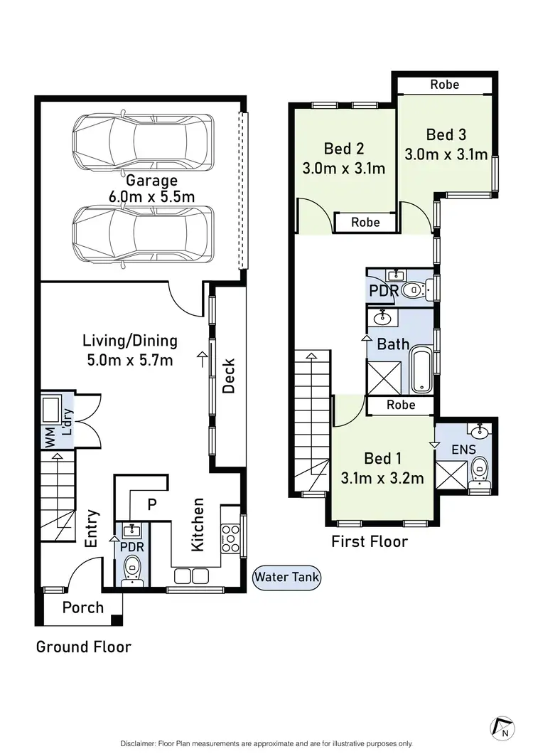 Floorplan of Homely townhouse listing, 2/174 Duncans Road, Werribee VIC 3030